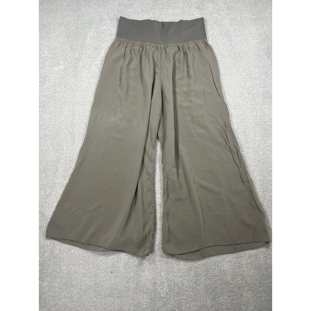 Hard Tail Forever Womens Wide Leg Palazzo Pants Olive Green Rayon RV-38 Size M